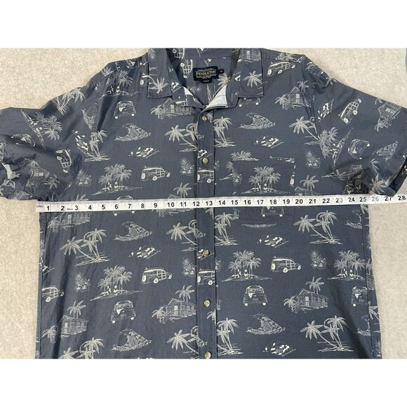 Pendleton Mens Hawaiian Beach Surf Short Sleeve Button Shirt Palm Trees Size XL - Picture 7 of 14